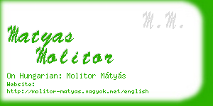 matyas molitor business card