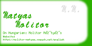 matyas molitor business card